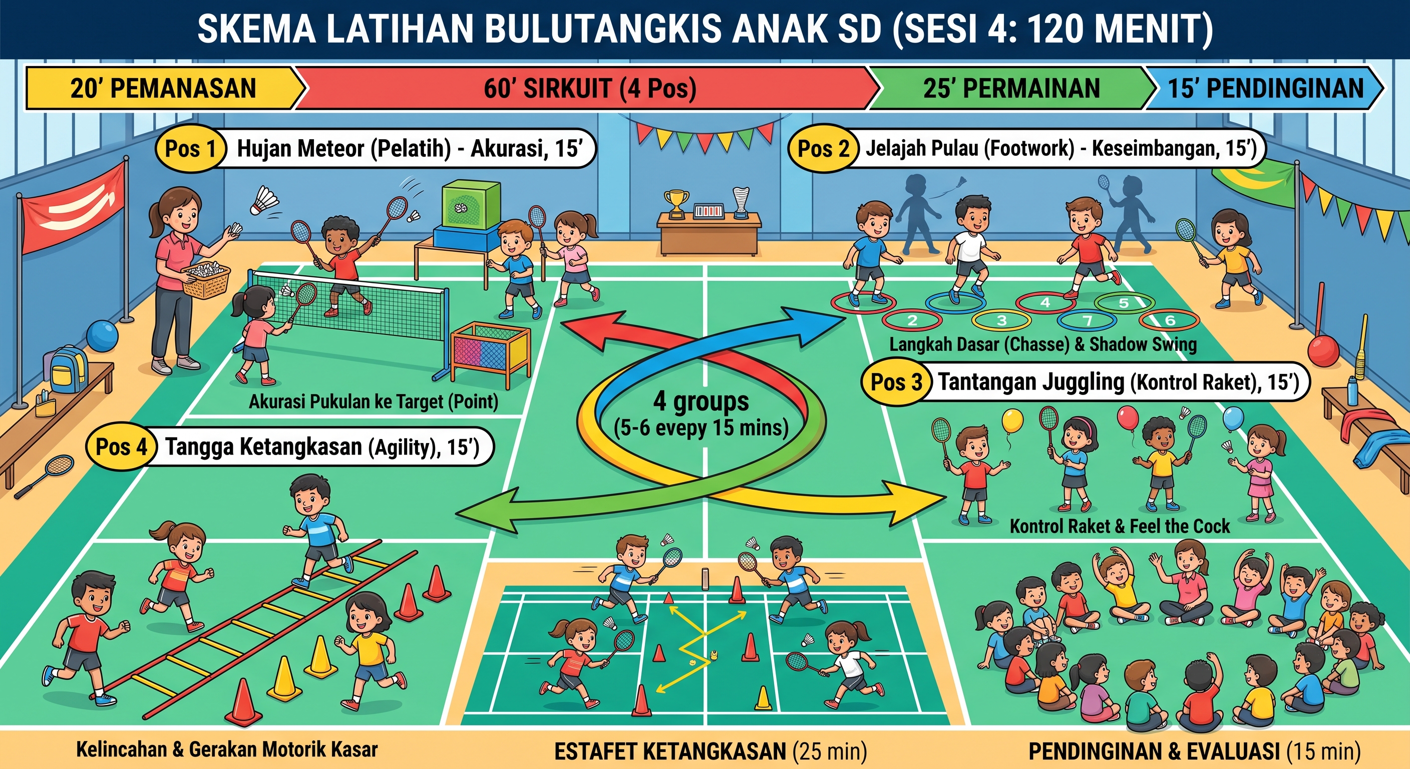 Rahasia Latihan Bulutangkis Anak SD: Metode Sirkuit Super Seru Anti Bosan!
